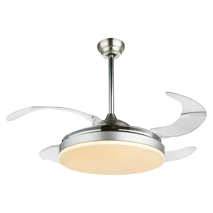 Globo Ventilador de techo Cabrera - Níquel mate, Plateado, Ø x Al: 100 x 62,5 cm
