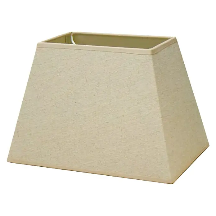 Idp Lampshades Pantalla de lámpara Cuadrada - L x An x Al: 16 x 20 x 16 cm, Natural, Lino