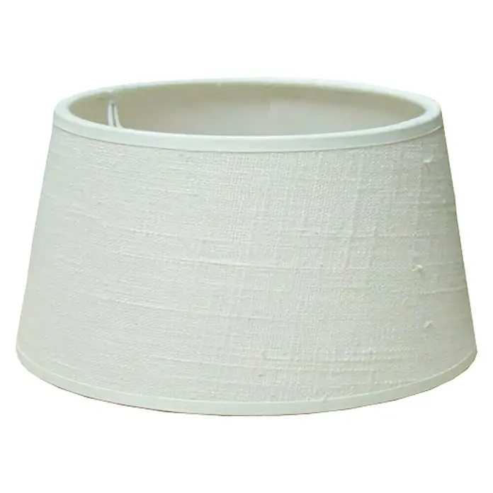 Idp Lampshades Pantalla de lámpara Redonda baja - Ø x Al: 30 x 20 cm, Crudo, Lino