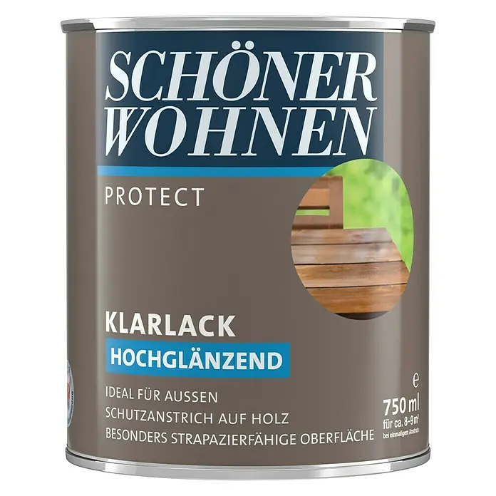 SCHÖNER WOHNEN-Farbe Protect Klarlack - Farblos, 750 ml, Hochglänzend - Vorderansicht