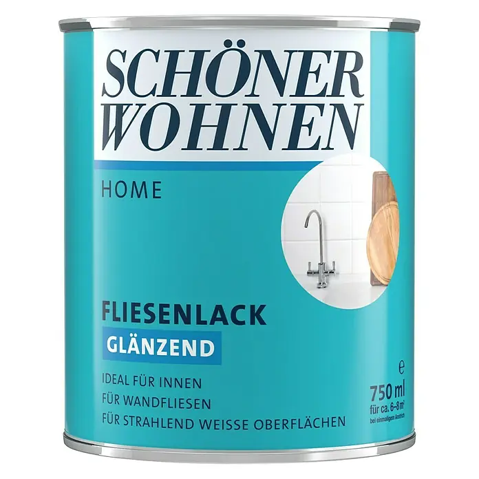 SCHÖNER WOHNEN-Farbe Home Lak za pločice - Bijele boje, 750 ml, Sjaj - Pogled sprijeda