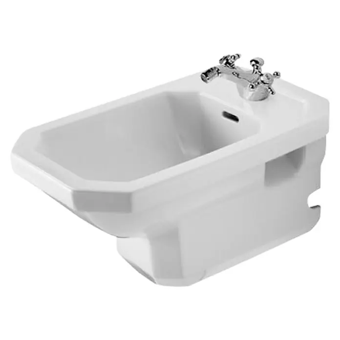 Duravit 1930 Wand-Bidet - Ohne Spezialglasur, Keramik, Weiß - Linke Seitenansicht