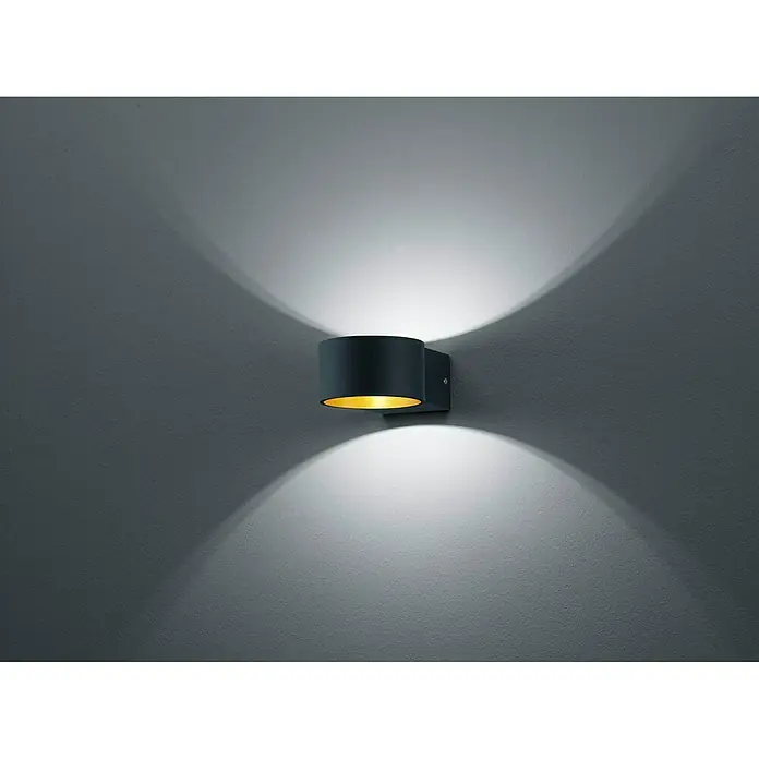 Reality Leuchten Zidna LED svjetiljka - 4,5 W, Crne boje, Topla bijela