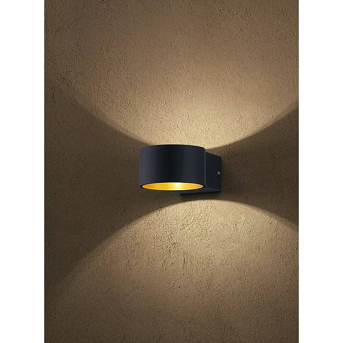 Reality Leuchten Zidna LED svjetiljka - 4,5 W, Crne boje, Topla bijela