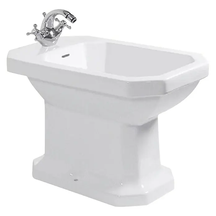 Duravit 1930 Stand-Bidet - Mit schmutzabweisender Glasur, Keramik, Weiß - Vorderansicht