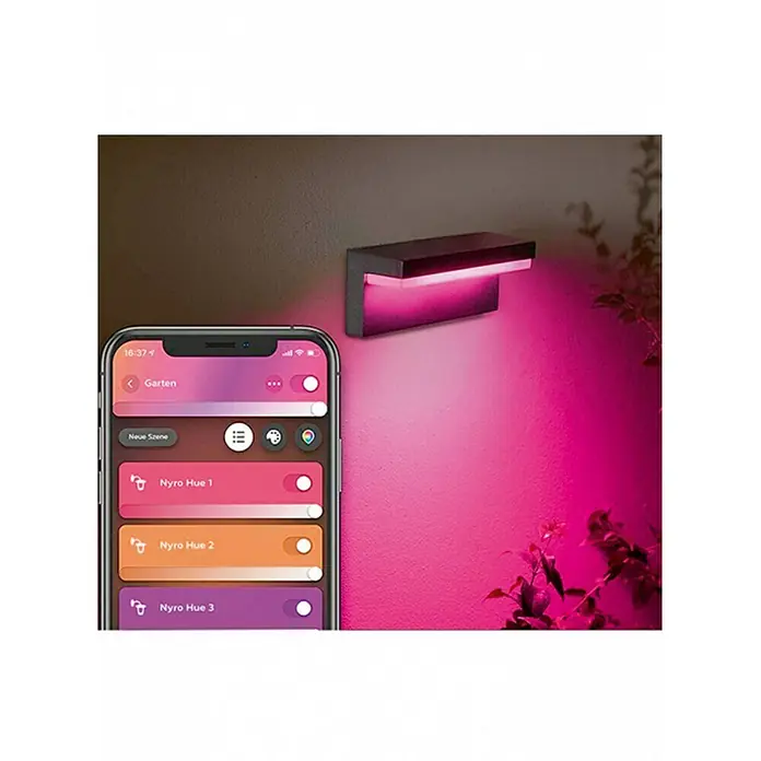 Philips Hue Aplique exterior LED Nyro - 13,5 W, Negro, IP44