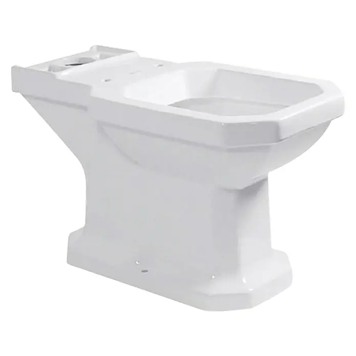 Duravit 1930 Stand-WC für Kombination - Mit Spülrand, Ohne Spezialglasur, Spülform: Tief, WC Abgang: Waagerecht, Weiß - Vorderansicht