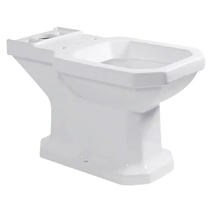Duravit 1930 Stand-WC für Kombination - Mit Spülrand, Mit schmutzabweisender Glasur, Spülform: Tief, WC Abgang: Waagerecht, Weiß - Vorderansicht