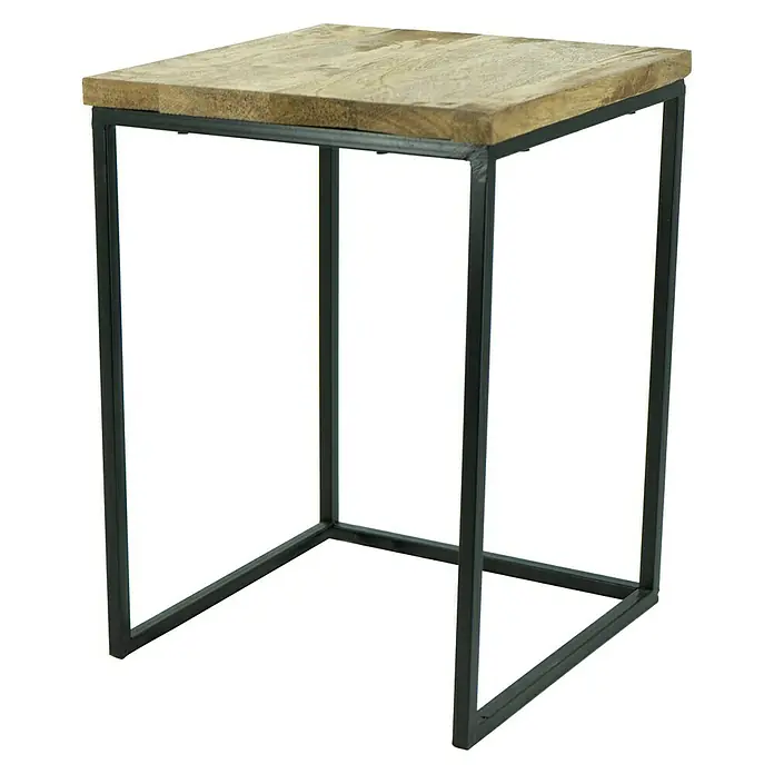 Mesa auxiliar Erik - L x An x Al: 31 x 31 x 42 cm, Madera de mango - Vista frontal