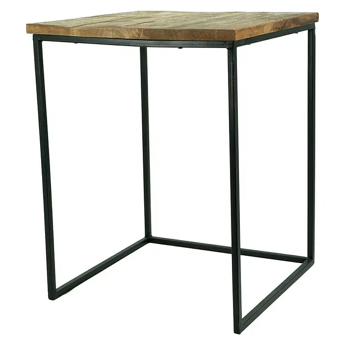 Mesa auxiliar Erik - L x An x Al: 41,5 x 41,5 x 53 cm, Madera de mango - Vista frontal
