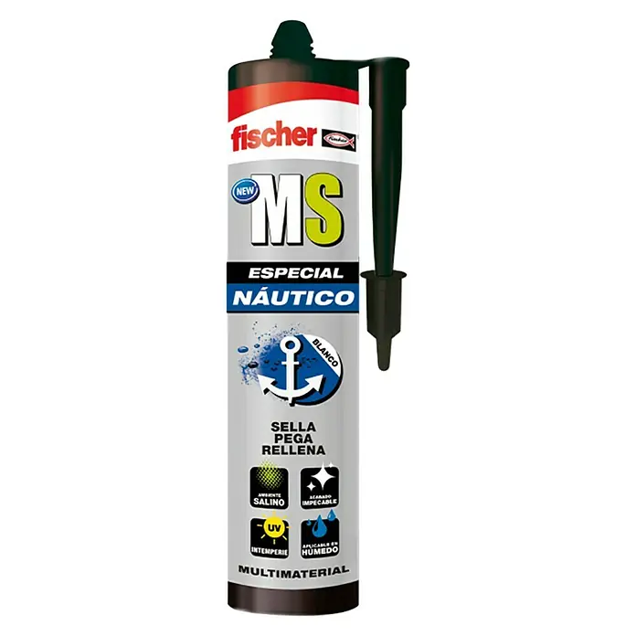 Fischer Adhesivo y sellador MS Náutico - Blanco, 290 ml