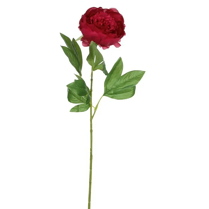 Flor artificial Peonía - Rosa oscuro, Altura: 76 cm, Plástico