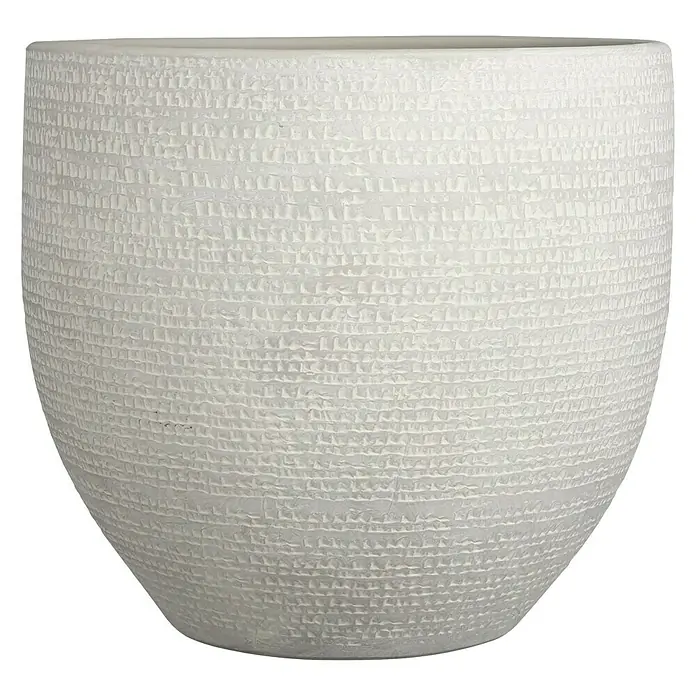Cubremaceta redondo Carrie - Dimensiones externas (Ø x Al): 39 x 36 cm, Gris, Materiales naturales