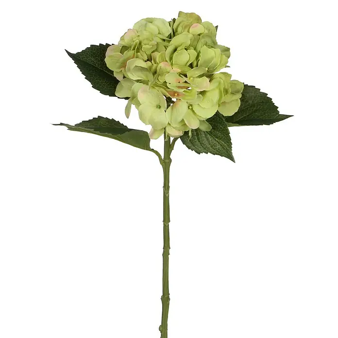 Flor artificial Hortensia - Altura: 51 cm, Verde, Plástico