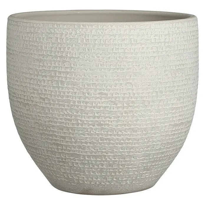 Cubremaceta redondo Carrie - Dimensiones externas (Ø x Al): 29 x 26 cm, Gris, Materiales naturales