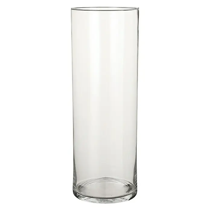 Jarrón de vidrio redondo Dani - Ø x Al: 19 x 55 cm, Transparente