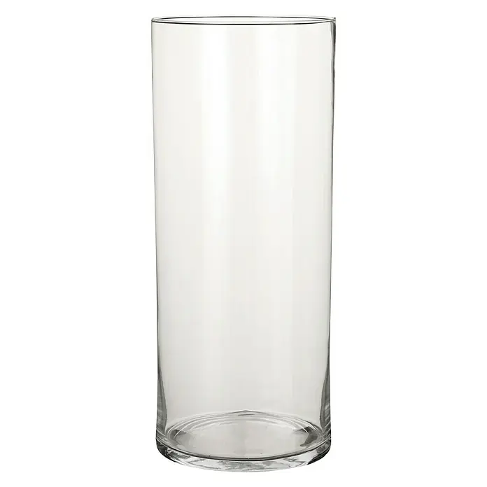 Jarrón de vidrio redondo Dani - Ø x Al: 19 x 48 cm, Transparente