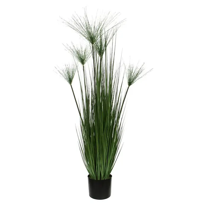 Planta artificial Papyrus - Altura: 127 cm, Verde, Plástico