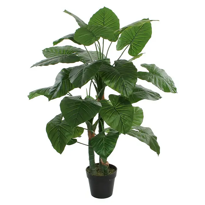 Planta artificial Taro - Altura: 120 cm, Verde, Plástico