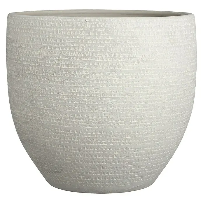 Cubremaceta redondo Carrie - Dimensiones externas (Ø x Al): 35 x 32 cm, Gris, Materiales naturales