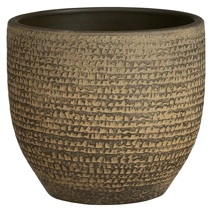Übertopf rund Carrie - Außenmaß (Ø x H): 20 x 18 cm, Braun, Naturmaterialien
