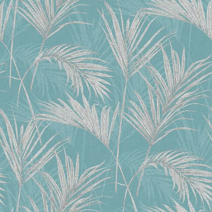 Dutch Wallcoverings Papel pintado de vellón Vegetal hoja - Azul, 10 x 0,53 m