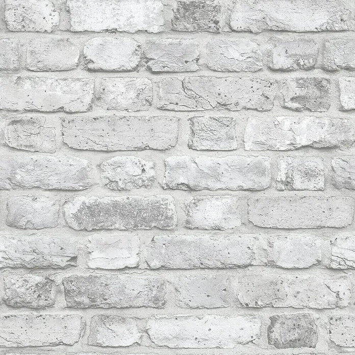 Papel pintado Ladrillo - Blanco, 10 x 0,53 m