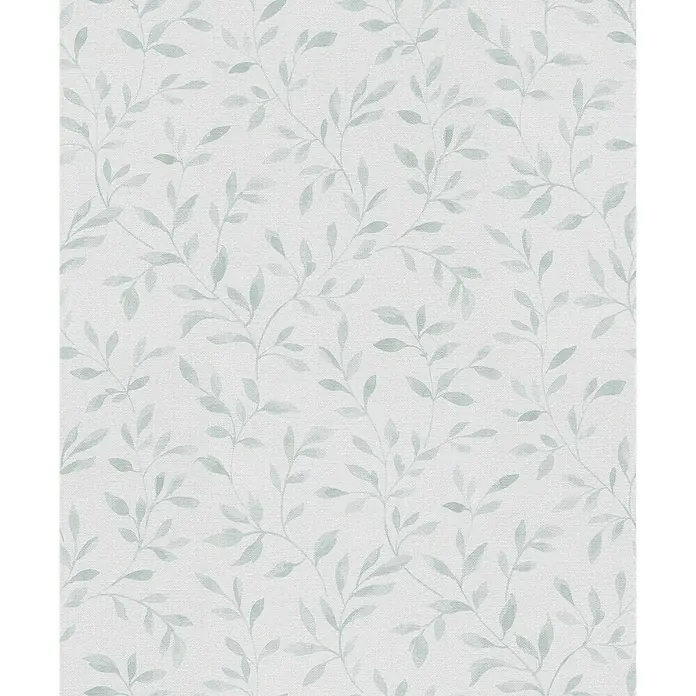 Papel pintado Rama pequeña - Gris/Verde/Blanco, 10 x 0,53 m