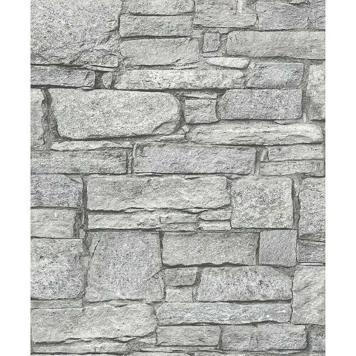 Papel pintado Piedra natural - Gris, 10 x 0,53 m