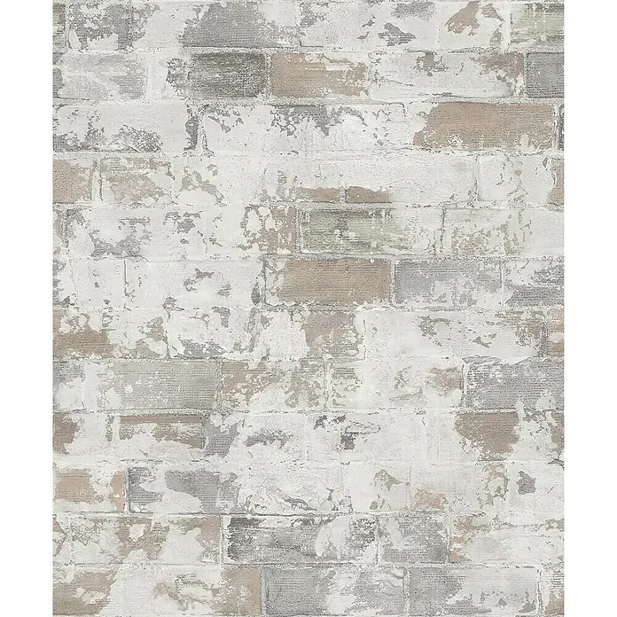 Papel pintado Ladrillo - Blanco/Rojo, 10 x 0,53 m