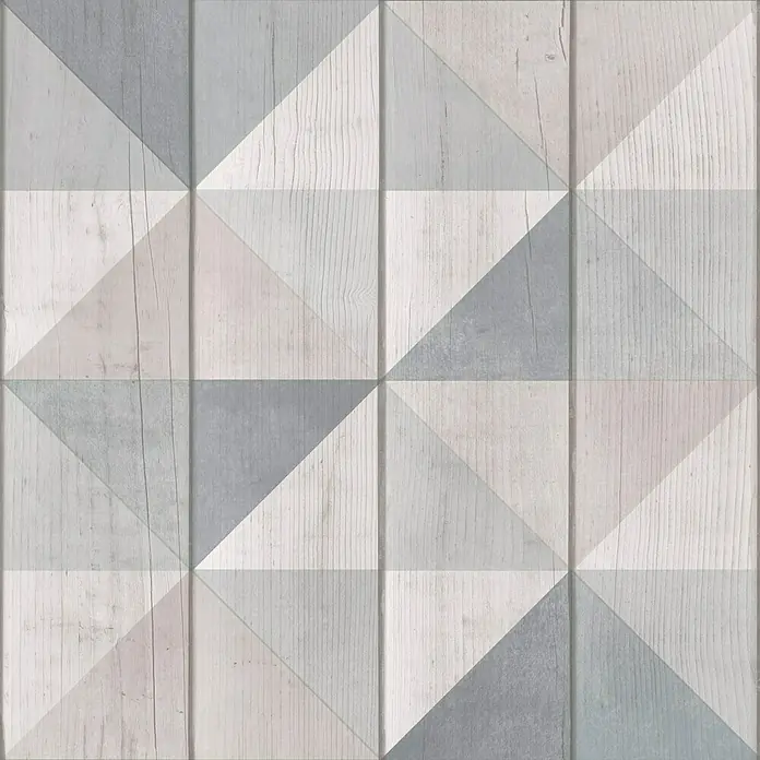 Dutch Wallcoverings Papel pintado de vellón Geométrico madera - Gris, 10 x 0,53 m