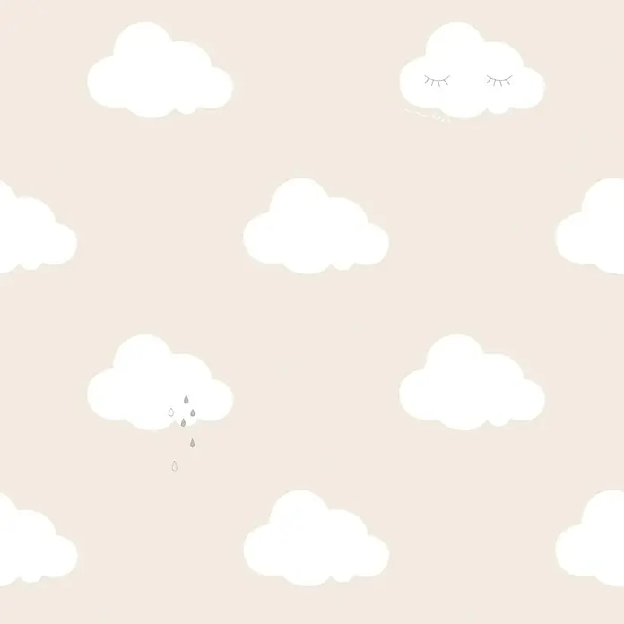 Papel pintado Nubes fondo - Gris, 10 x 0,53 m