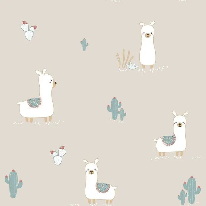 Papel pintado LLama fondo - Multicolor, 10 x 0,53 m