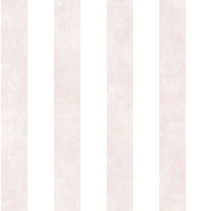 Papel pintado Raya rose - Blanco/Rosa, 10 x 0,53 m