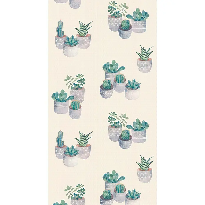 Papel pintado Moderno cactus - Multicolor, 10 x 0,53 m