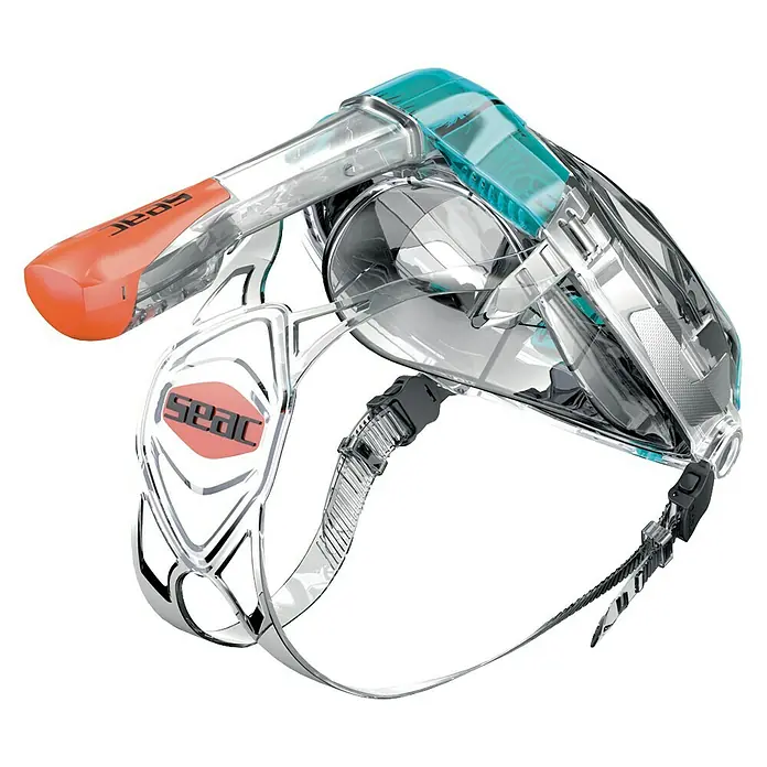 Seac Sub Máscara de Snorkel Libera - S/M, Policarbonato, Turquesa/Naranja