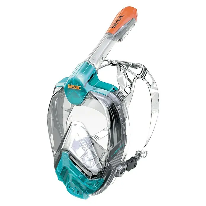 Seac Sub Máscara de Snorkel Libera - S/M, Policarbonato, Turquesa/Naranja