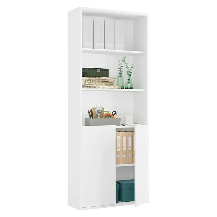 Muebles Pitarch Estantería de madera - An x Al: 75 x 196,5 cm, Blanco