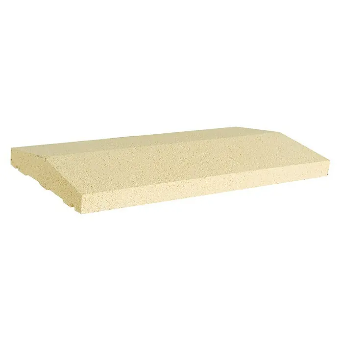 Cubremuros doble pendiente - 50 x 22 x 5 cm, Crema, Hormigón