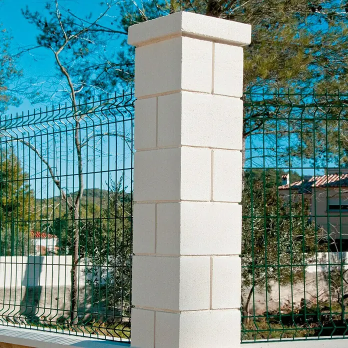 Bloque Pilastra Liso 2 - 30 x 30 x 20 cm, Blanco, Hormigón, Liso