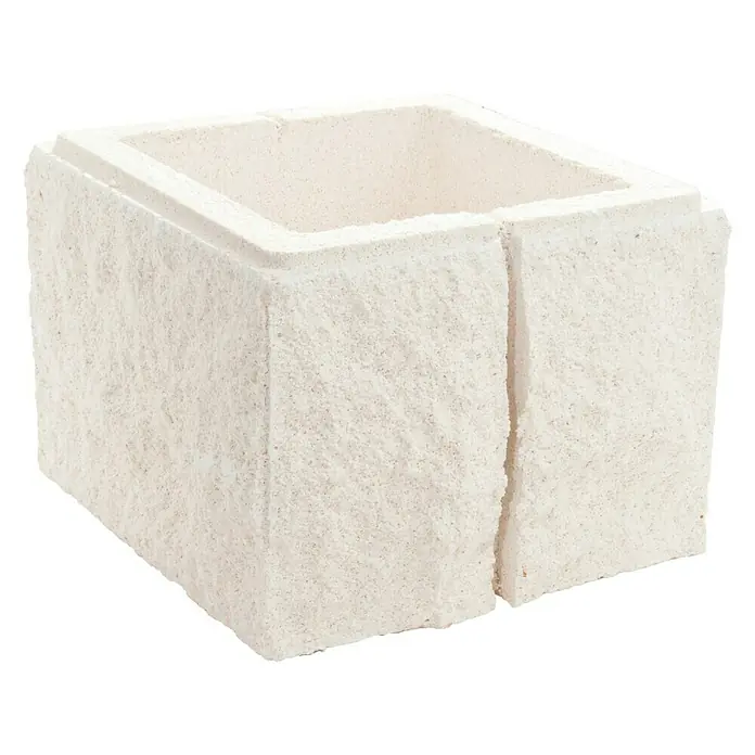 Bloque Pilastra Split - 30 x 30 x 20 cm, Blanco, Hormigón, Ligeramente irregular