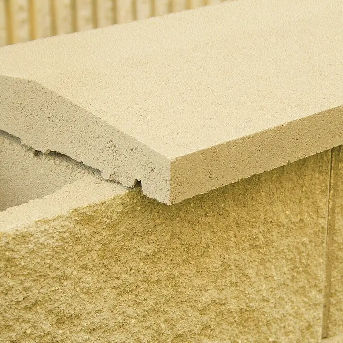 Cubremuros doble pendiente - 50 x 22 x 5 cm, Crema, Hormigón