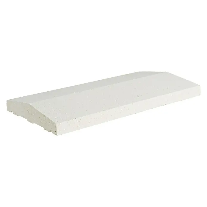 Cubremuros doble pendiente - 50 x 27 x 5 cm, Blanco, Hormigón