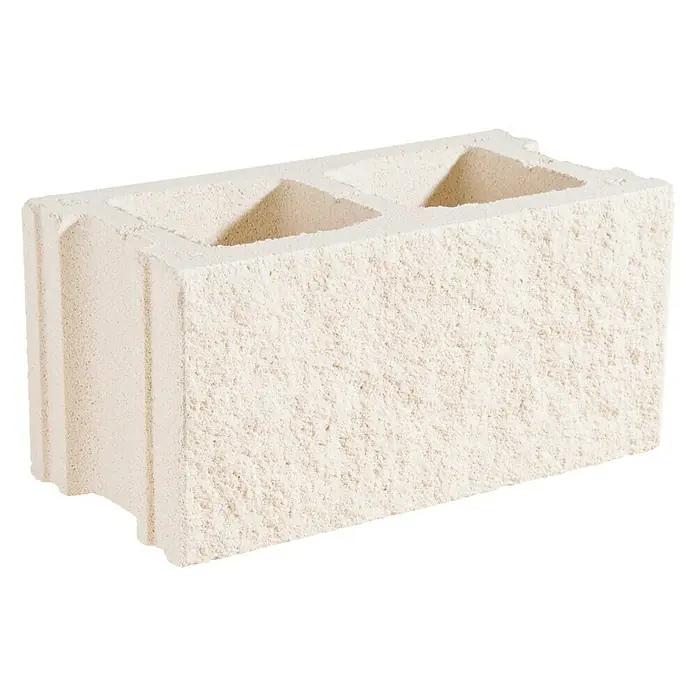 Bloque de hormigón poroso Split - 40 x 20 x 15 cm, Blanco, Hormigón, Ligeramente irregular