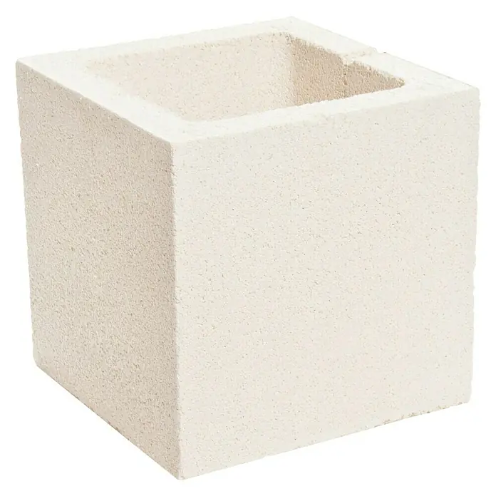 Bloque Pilastra Liso 1 - 20 x 20 x 20 cm, Blanco, Hormigón, Liso