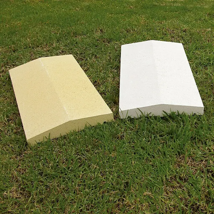 Cubremuros doble pendiente - 50 x 22 x 5 cm, Crema, Hormigón