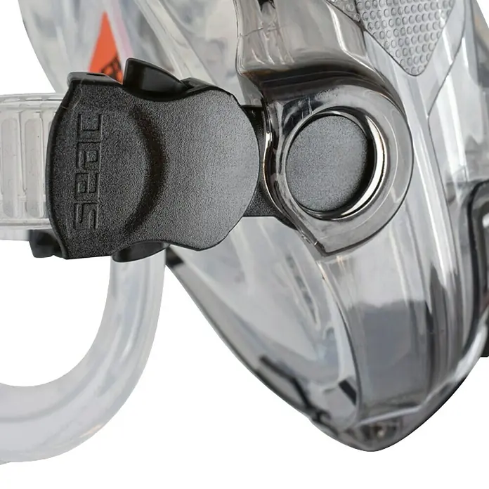 Seac Sub Máscara de Snorkel Libera - S/M, Policarbonato, Negro/Naranja