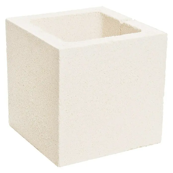 Bloque de hormigón poroso Tasca - 20 x 20 x 20 cm, Blanco, Hormigón
