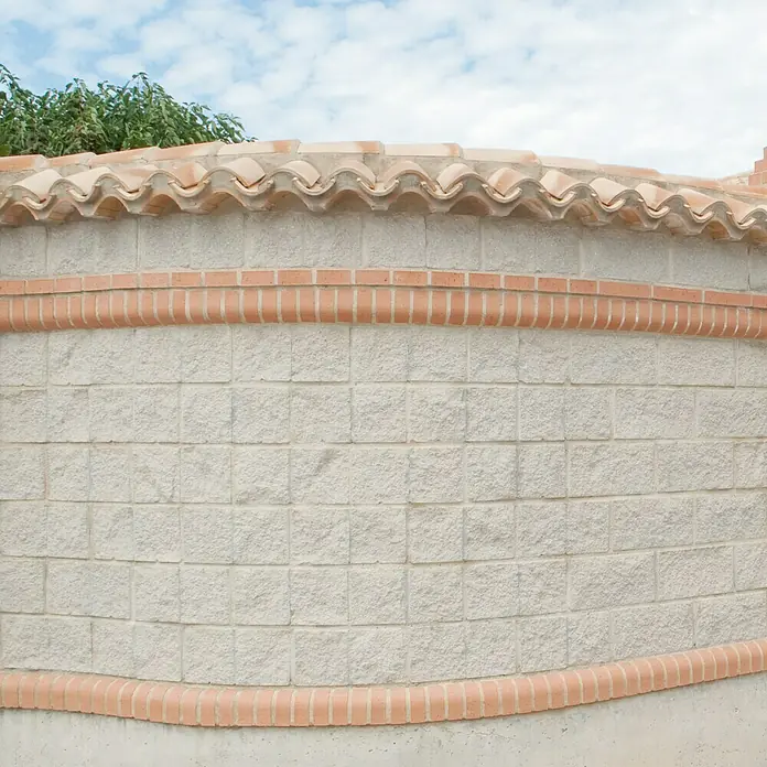 Bloque de hormigón poroso Split - 15 x 20 x 20 cm, Blanco, Hormigón, Ligeramente irregular