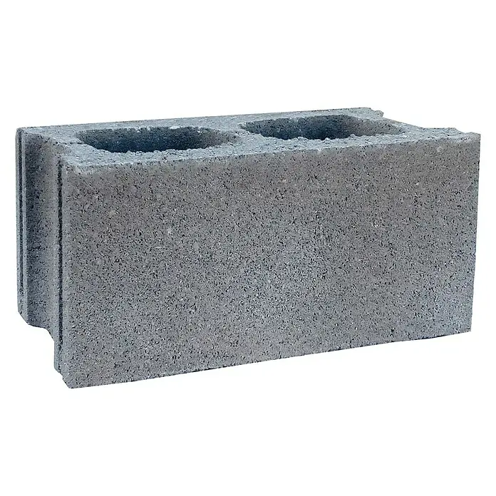 Bloque de hormigón poroso - 40 x 15 x 20 cm, Gris, Hormigón